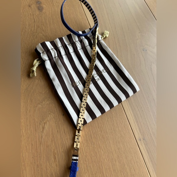 Henri Bendel blue gold wrap bracelet + dust bag - Picture 7 of 8